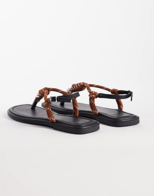 schuh – Talisha – Sandalen in Braun mit Kordeldetail, 3 von 4