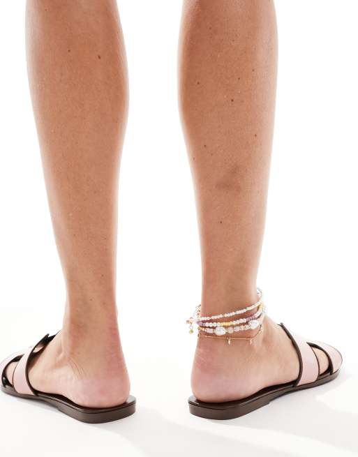 schuh - Tandra - Sandales plates en cuir - Rose, 4 de 4