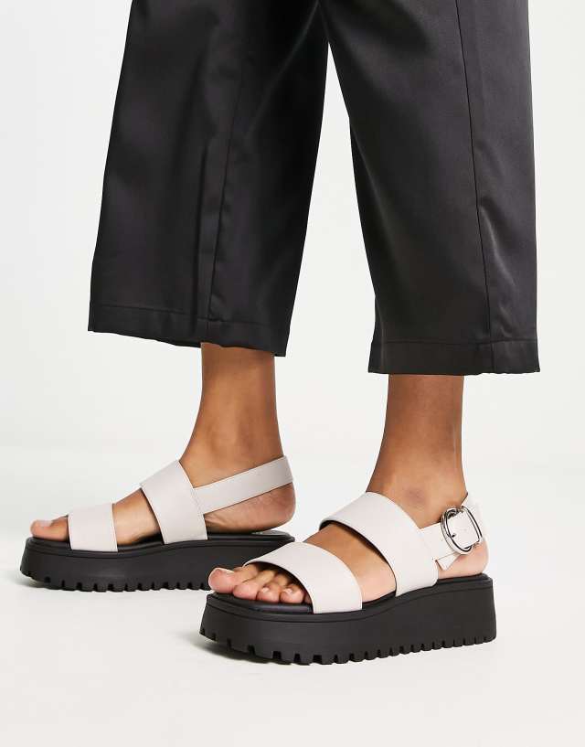 schuh Tanya two part sandals in ecru