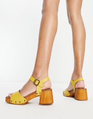 yellow 2 strap sandals