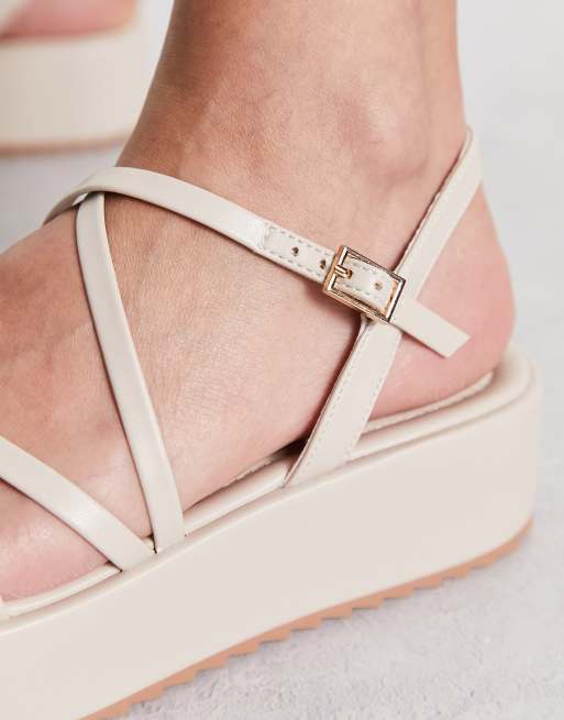 Schuh Taya Sandales plateforme brides Blanc cass