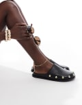 [TEALE] schuh Teale clog mules in black leather BLACK LEATHER Schuh
