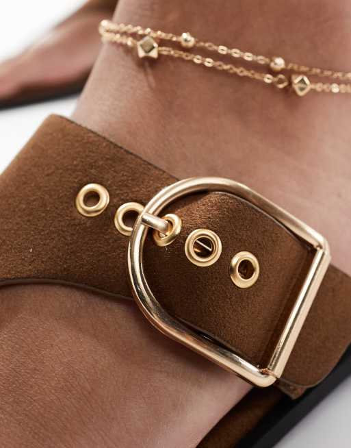 schuh – Teena – Brązowe sandały japonki, 2 z 4