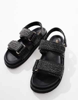 Schuh Tiesha Footbed Sandals In Black