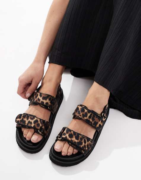 schuh Tiesha footbed sandals in leopard - view 1