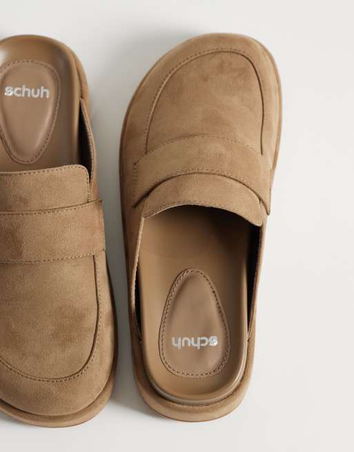 schuh - Tiramisu - Mules style mocassins à plateforme en suédine - Taupe, 2 de 4