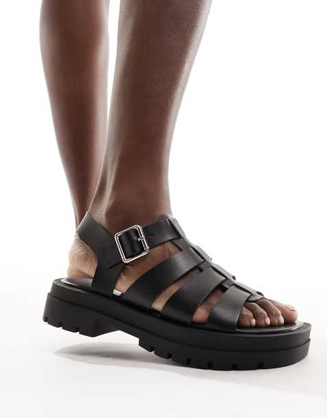 schuh – Tobin – Svarta sandaler i fiskarstil - view 1