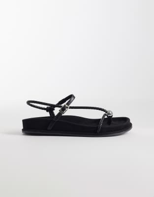 Tuesday - Riemchensandalen in Schwarz mit Fußbett Schwarz 37