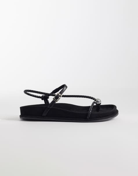schuh - Tuesday - Sorte sandaler med stropper og fodformet sål - view 1