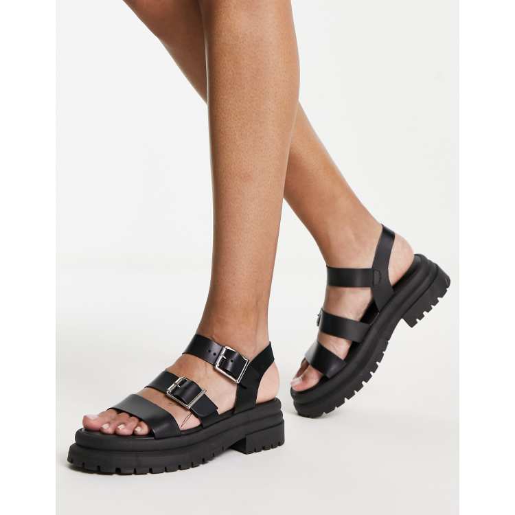 schuh Tyla chunky sandals in black leather