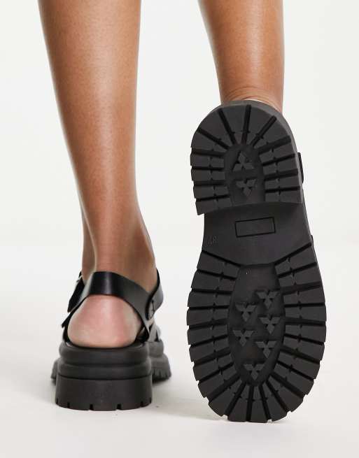 schuh Tyla chunky sandals in black leather