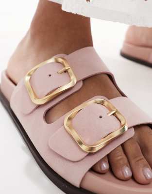 Schuh Tylee Double Buckle Sandals In Pink