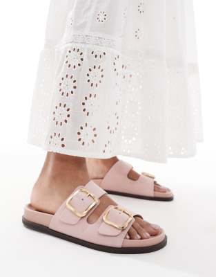 Schuh - Tylee - Wildleder-Sandalen in Rosa mit zwei Schnallen