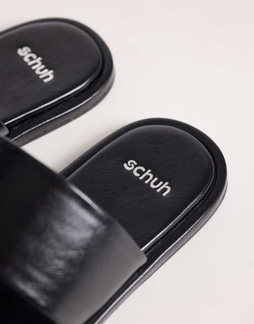 Schuh Tyme – Svarta sandaler med tåögla och guldfärgad utsmyckning , 3 av 4