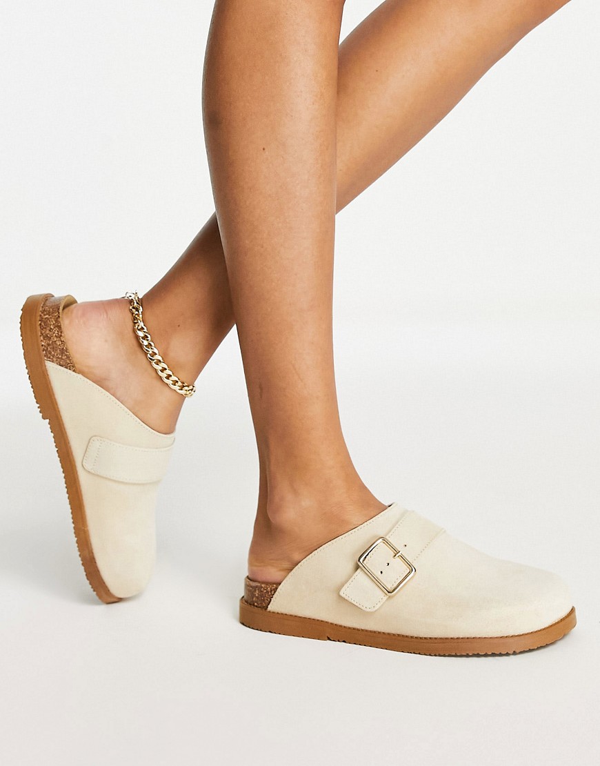 Schuh Valencia leather suede clogs in sand-Neutral