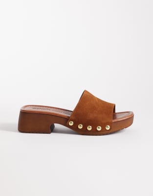  Verity studded heeled clog  suede
