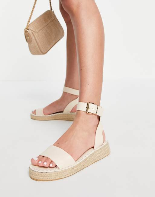 schuh Victoria flatform espadrilles in ecru