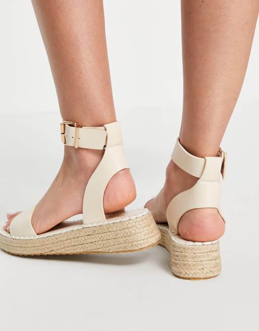 schuh Victoria flatform espadrilles in ecru