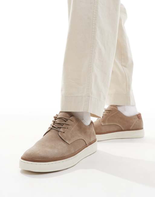 schuh - Wade - Scarpe stringate in camoscio color tortora