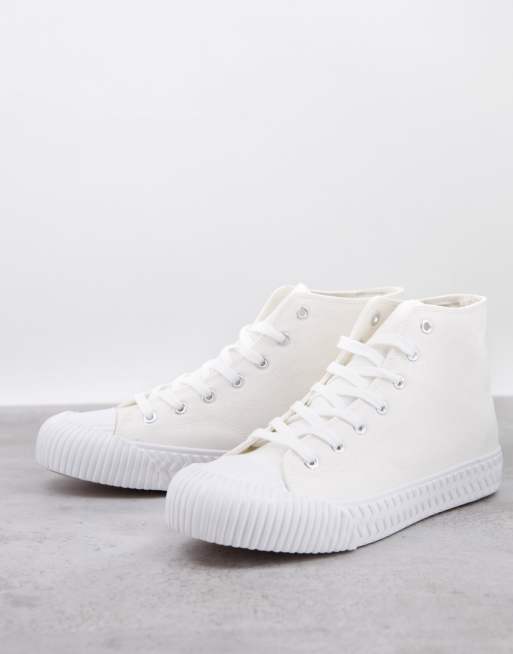 schuh Webb hi top canvas sneakers in white