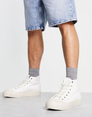 Schuh webb hi top canvas trainers in white
