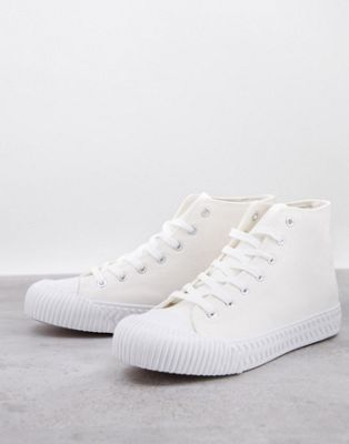 Schuh webb hi top canvas trainers in white