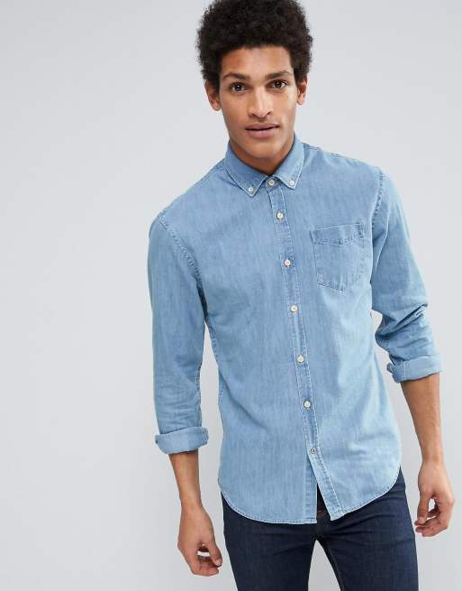 Scotch Soda Clean Denim Chambray Shirt ASOS