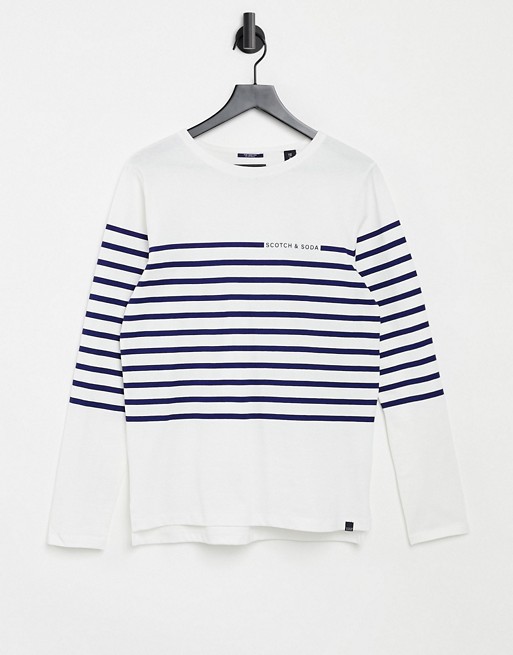 Scotch & Soda engineered breton stripe long sleeve t-shirt