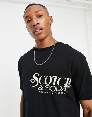Scotch & Soda t-shirt graphic in black