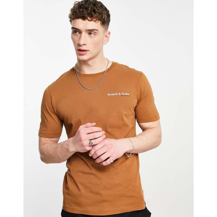 Scotch & Soda - T-shirt in cotone marrone - BROWN