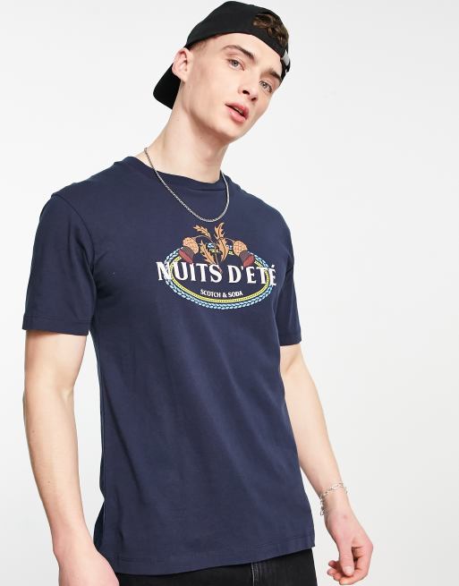 Scotch & Soda - T-shirt met print in marineblauw, 4 van 4