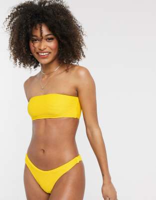 Yellow best sale bandeau swimsuit