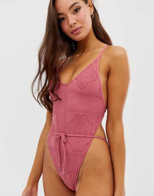 Seafolly Daydreamer High Leg Swimsuit In Dalia Asos