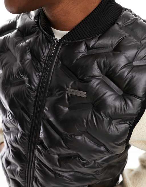 Sean john leather vest sale