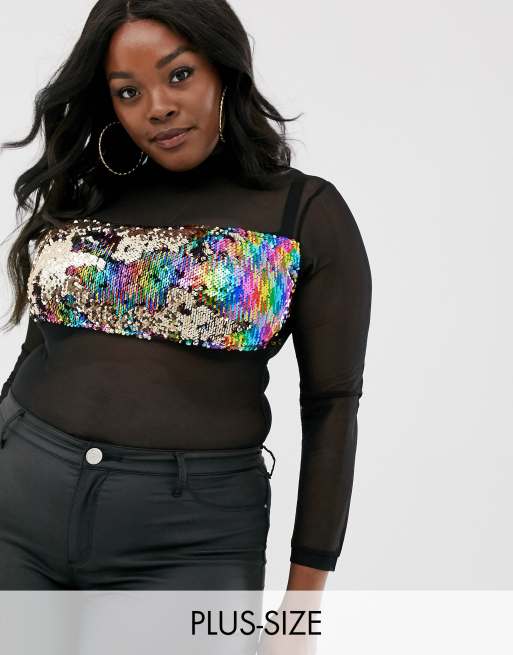 Plus size rainbow on sale sequin