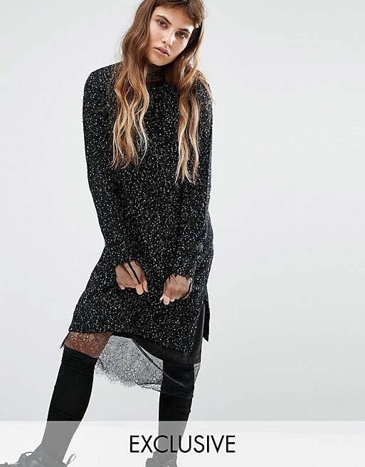 Seint Relaxed Sweater Dress In Fleck