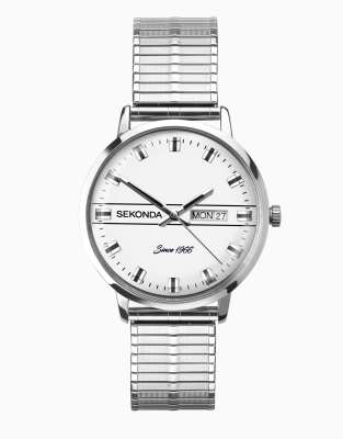 Sekonda – 1974 – Herrenuhr mit silberfarbenem Zifferblatt mit 40 mm Durchmesser und erweiterbarem Edelstahlarmband - view 1