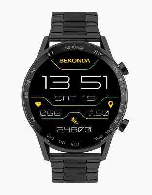 Sekonda Active plus mens 45mm smartwatch watch in black