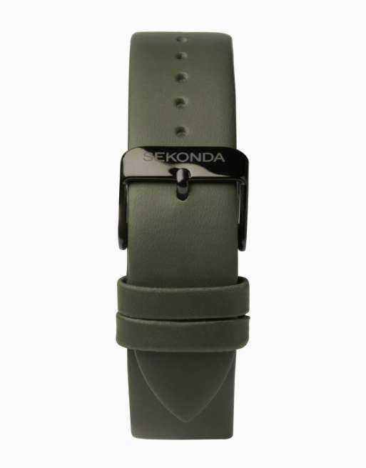 Sekonda - Airborne - Montre pour homme à cadran noir 43 mm avec bracelet en cuir, 3 de 3