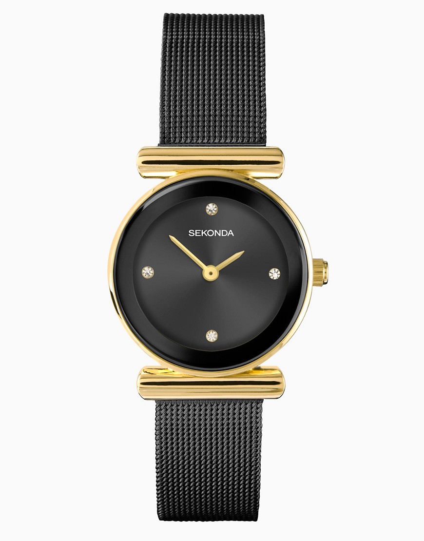 Sekonda analogue watch in black