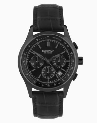Sekonda analogue watch in black - ASOS Price Checker