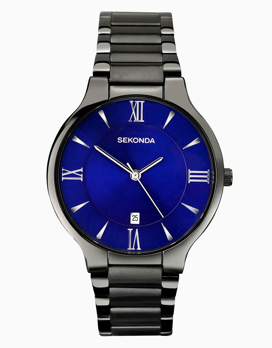 Sekonda analogue watch in dark blue