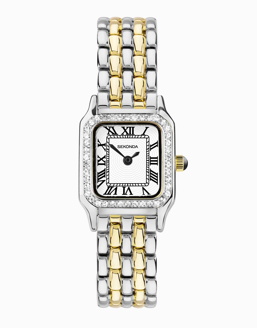 Sekonda analogue watch in gold & silver-White