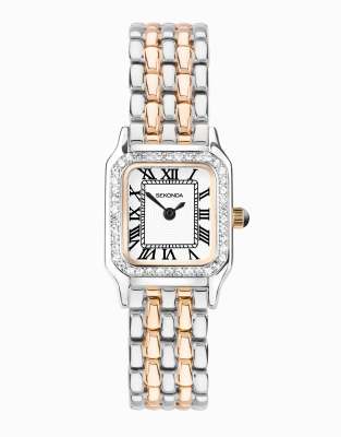 Sekonda analogue watch in rose gold-White