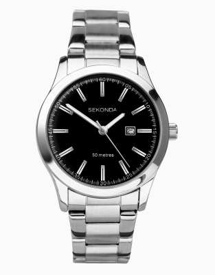 Sekonda analogue watch in silver-Black