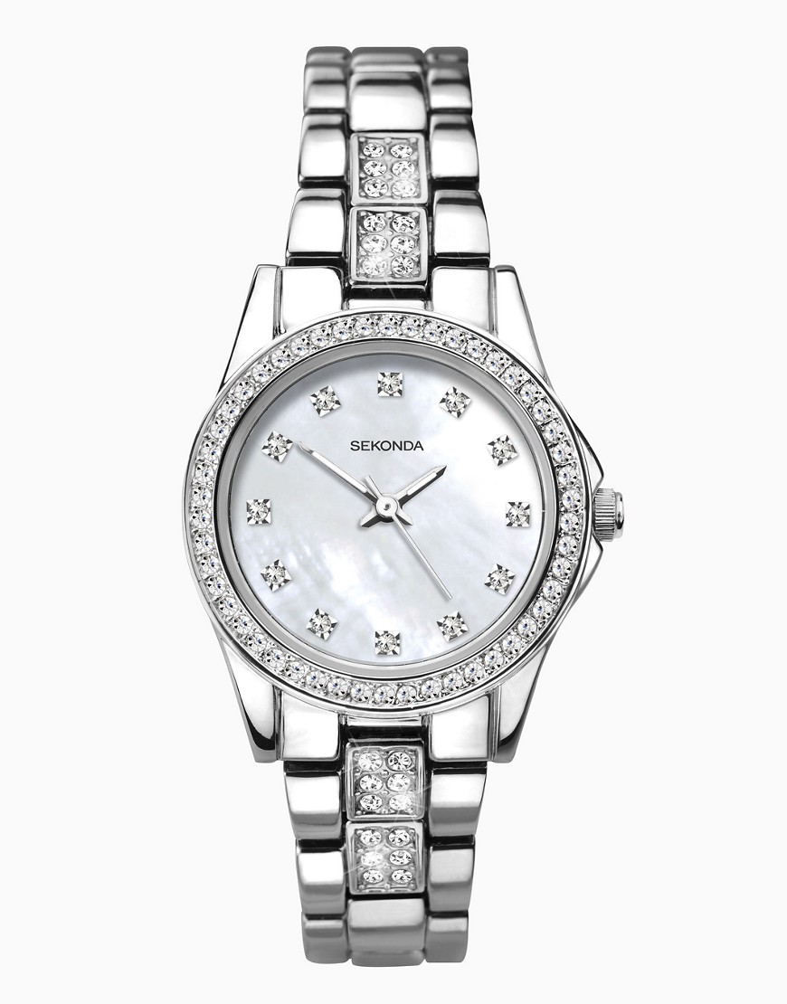 Sekonda analogue watch in silver-White