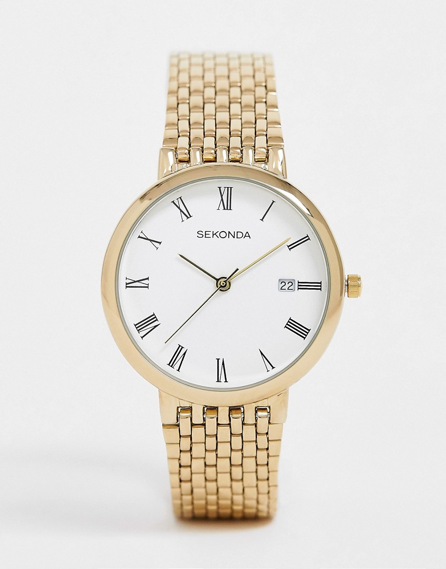 Sekonda - Armband-horloge met datumaanduiding in goud