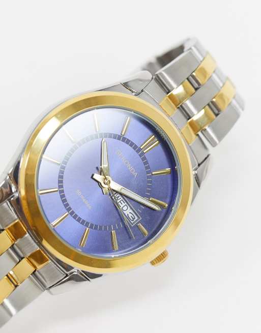 Sekonda - Armbandhorloge van gemengd metaal met blauwe wijzerplaat, 3 van 4