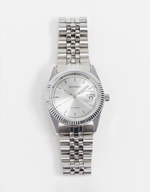 Sekonda – Armbandsklocka med silverfärgad urtavla