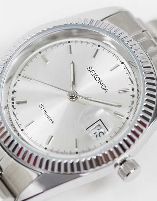 Sekonda – Armbandsklocka med silverfärgad urtavla, 2 av 4